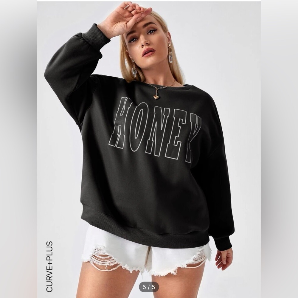 HONEY Graphic Pullover Sweater - NEVER WORN